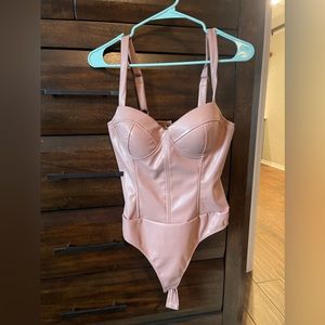 Faux leather bodysuit